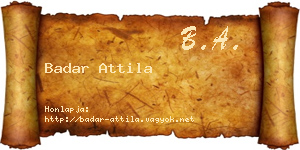 Badar Attila névjegykártya