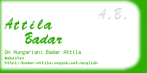 attila badar business card